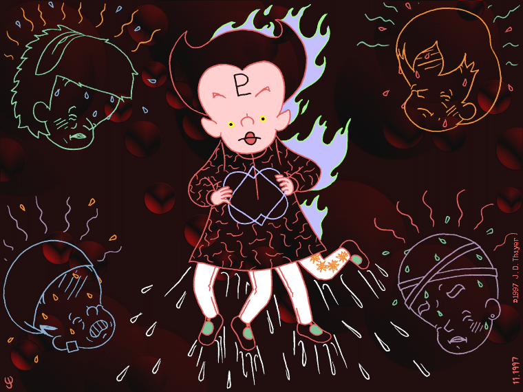 (Picture of Bj&ouml;rk and four delirious Kolluma&ntilde;eros)